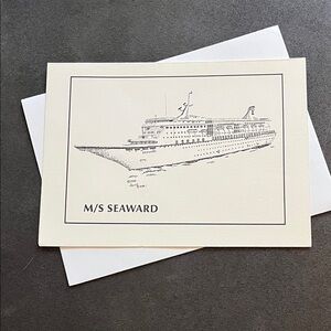 Norwegian Cruise Line NCL M/S Seaward Notecard Stationery w/ Env by David Schor